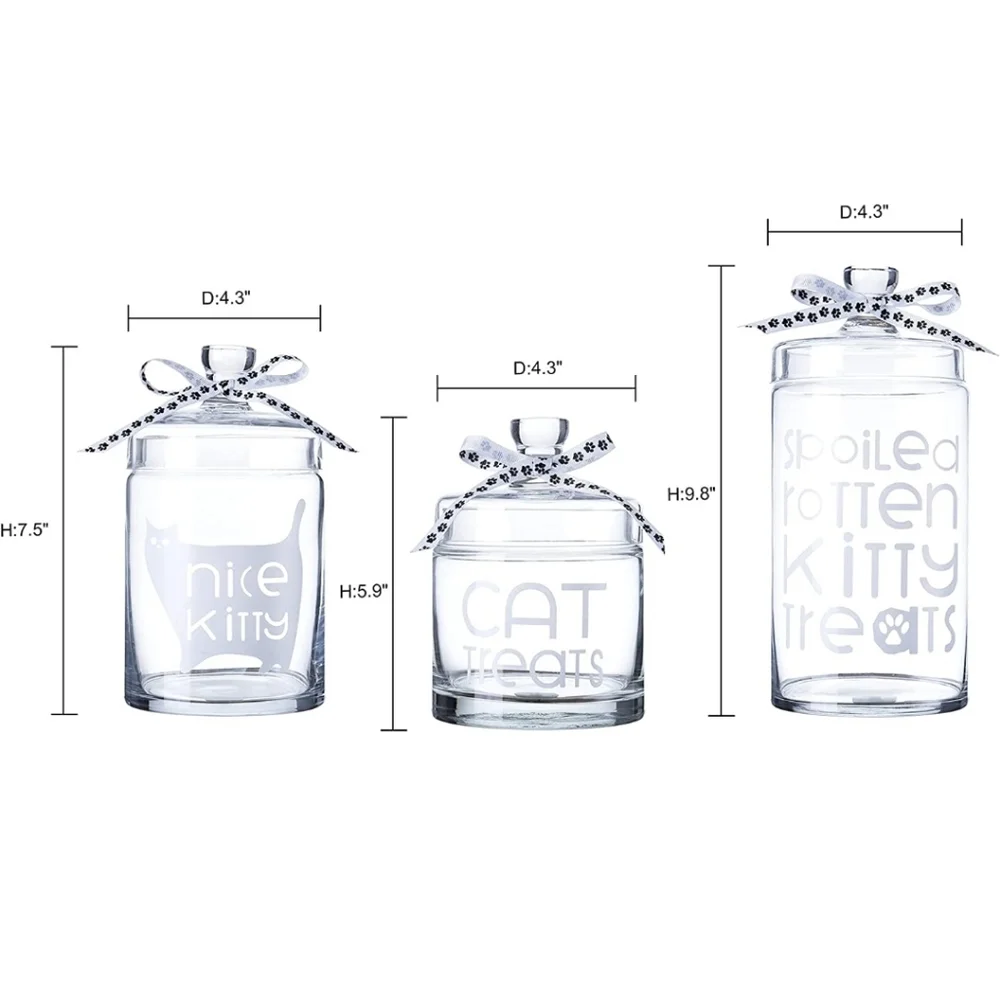 Glass kitty treat jars